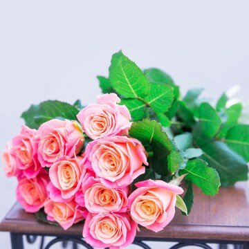 Букет из 11 розовых роз Мисс Пигги